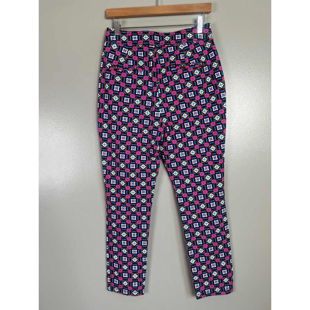 Anthropologie Maeve Slim Ponte Pants size  8 bright maximalist colorful‎ artsy - Picture 9 of 9